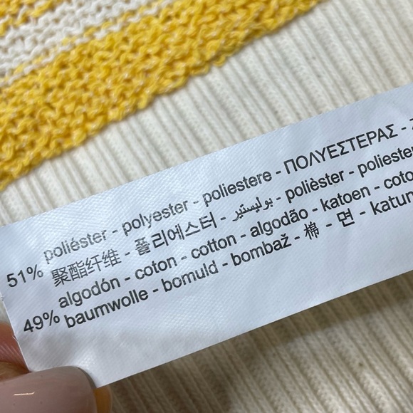 Zara Yellow and White Striped Knit Rustic Vest Size S NWT - Picture 12 of 14